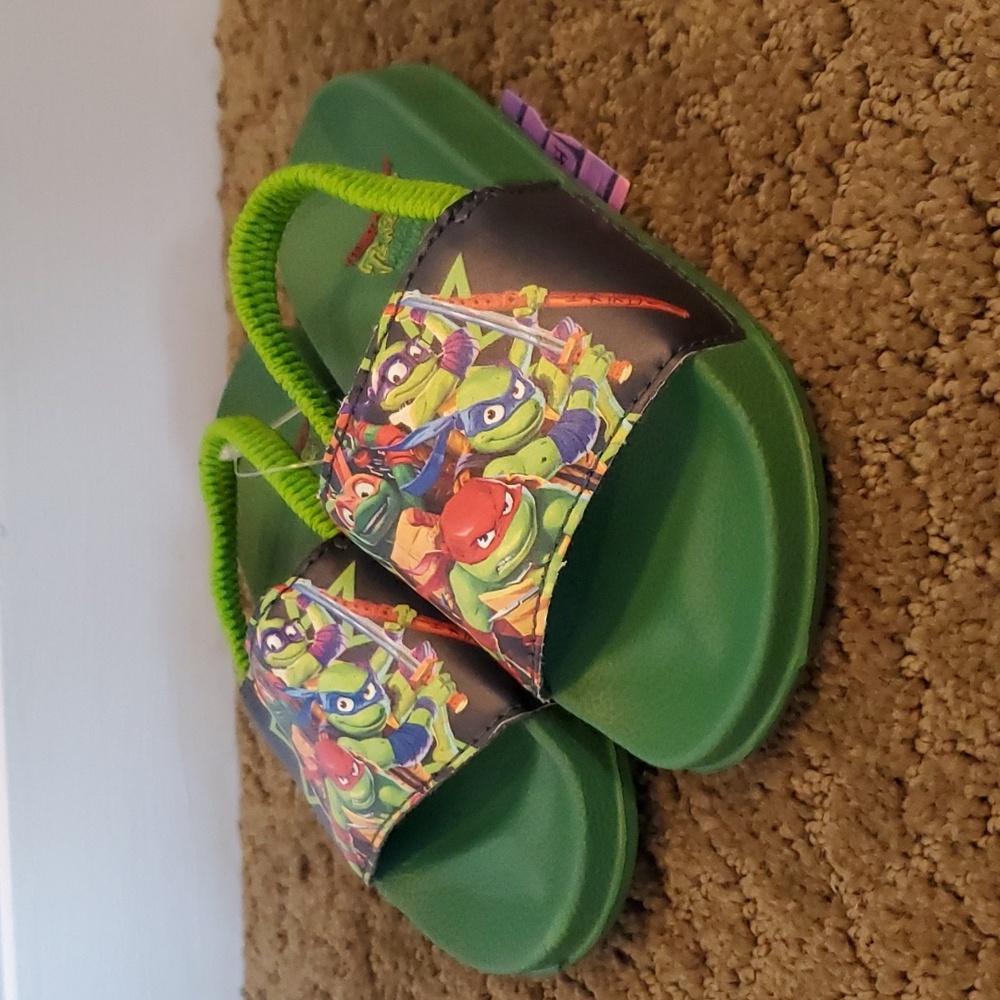 Toddler Boys Teenage Mutant Ninja Turtles Slides Sandals Size 5/6 7/8 9/10 NWT